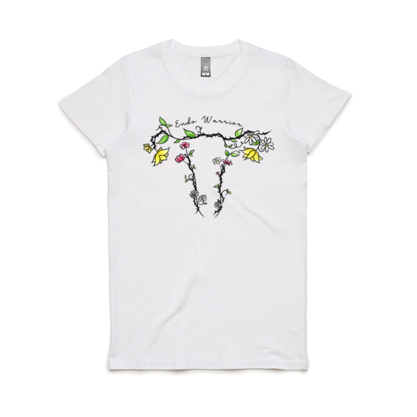 Womens Endo Warrior Tee - V1 (White) Thumbnail